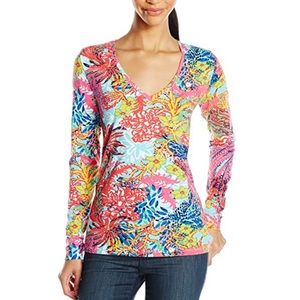 Lilly Pulitzer Jodie V-Neck Print long Sleeve